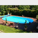 Piscina oval pentru instalare complet cu Combo special balustradă incl. P3 Tuck