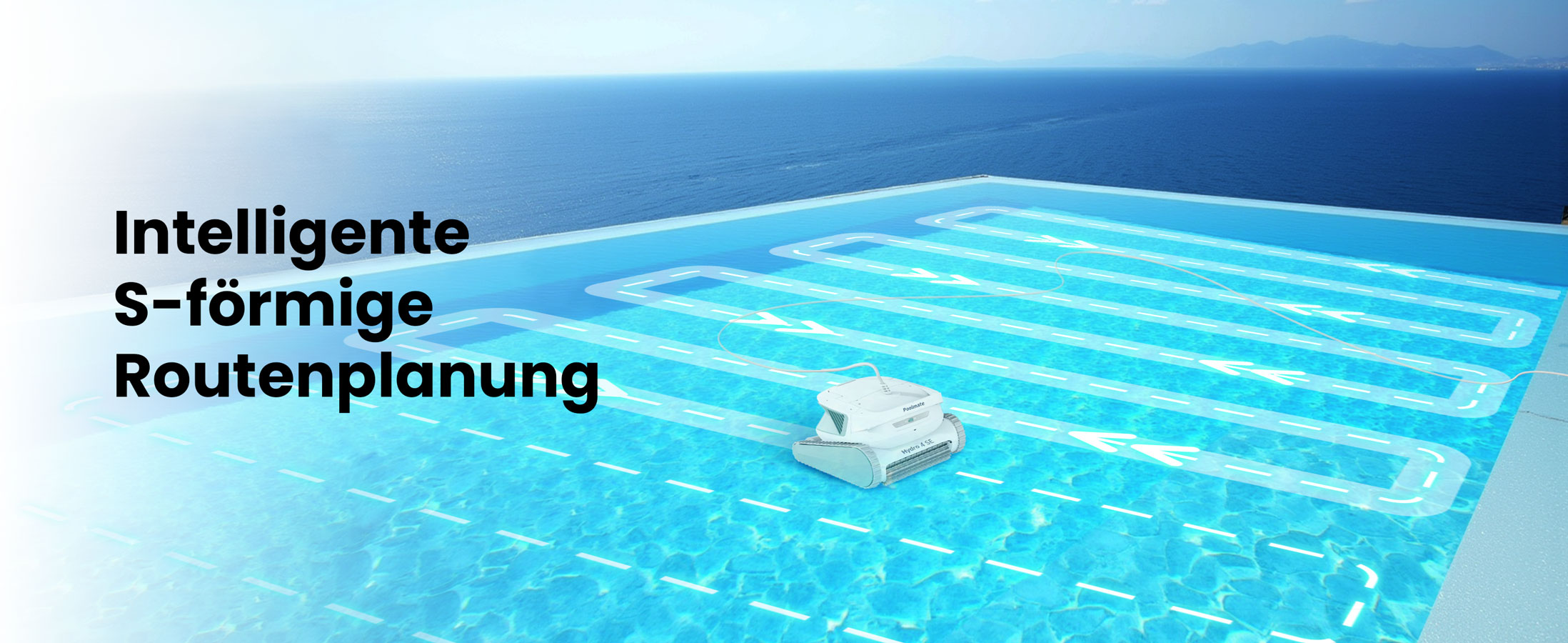 Poolroboter Hydro 4 SE: Intelligente S-förmige Routenplanung