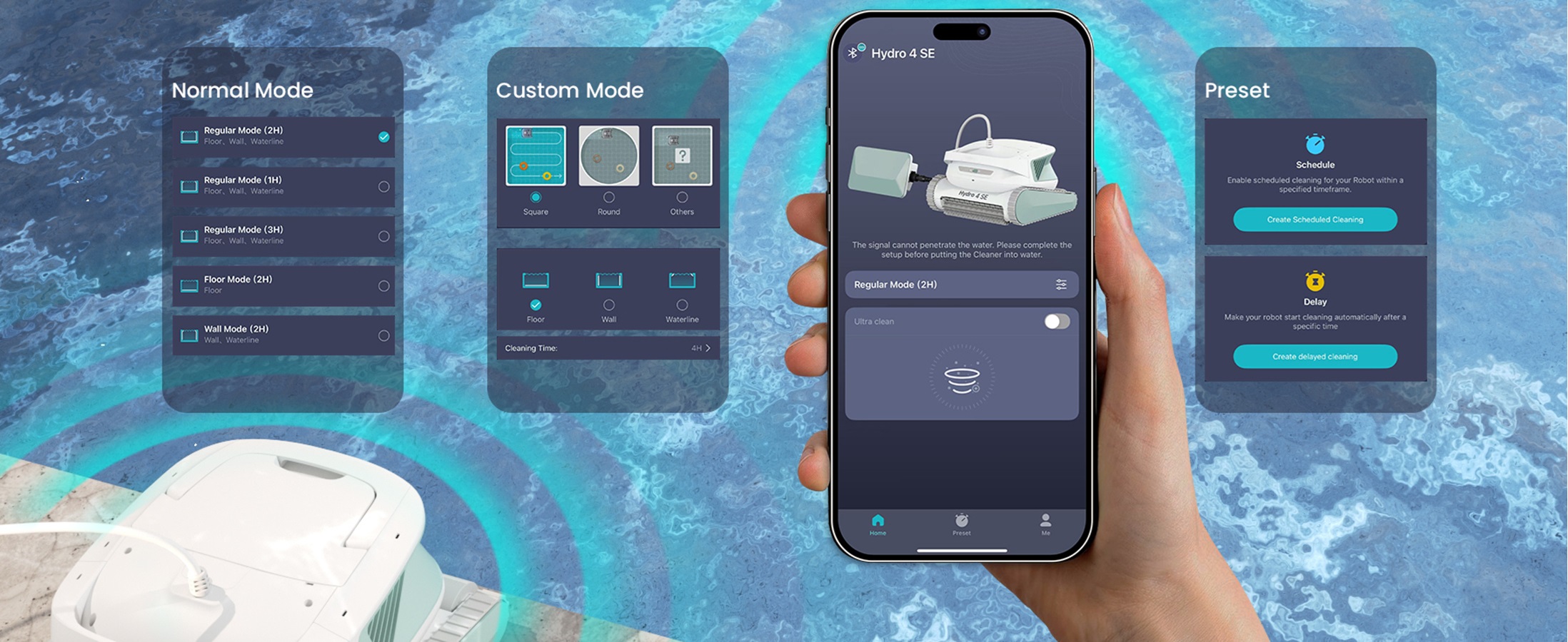 Poolroboter Hydro 4 SE: Smarte App-Steuerung