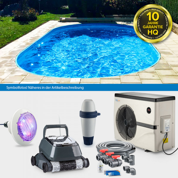 conZero Stahlwand-Ovalpool POOLSANA HQ 5,25 x 3,20 x 1,50 m LAGOON-Set PROFI