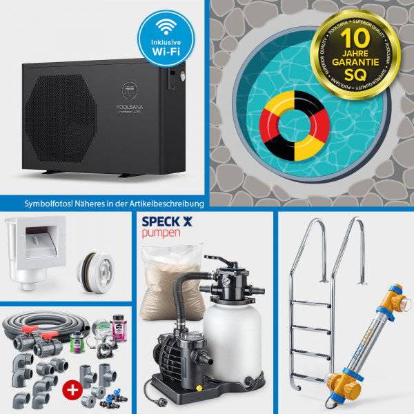 Rundpool PS SQ 5,00x1,50m | Alu-HL | 4D-Folie 0,9mm grün PROFI-Set "HEAT" | Teil-/Kompletteinbau