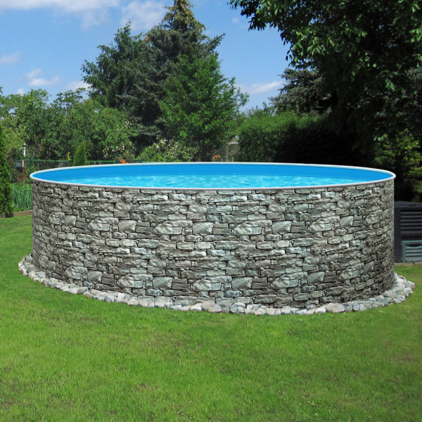 2. Wahl: Einzelbecken Rundpool POOLSANA STONE 4,00 x 1,20 m Folie 0,5 mm