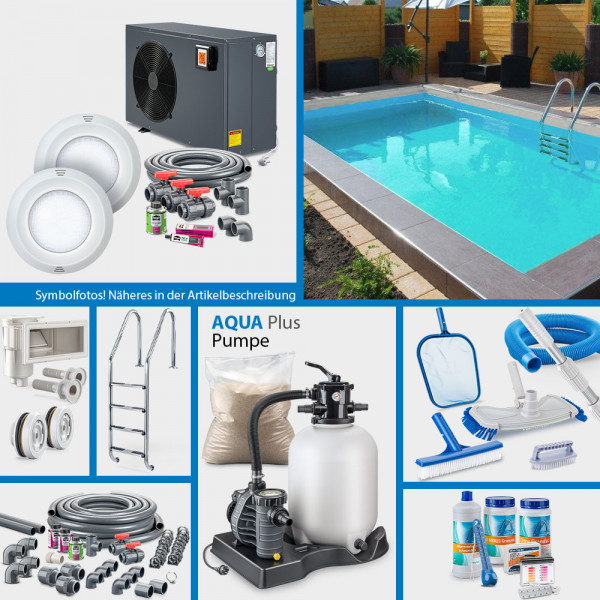 POOLSANA Rechteckpool 6,00 x 3,00 x 1,50 m | Folie sand 0,8 mm | PROMO-Set PRIME