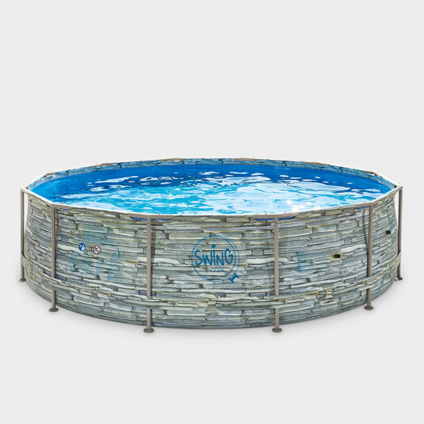 Frame Pool PRIME Stone Rund 488 x 122 cm