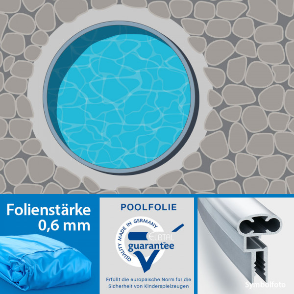 2. Wahl: Aktions-Family-Rundpool 4,20 x 1,20 m | Folie Blau 0,6 mm | Alu-Handlauf | Einzelbecken