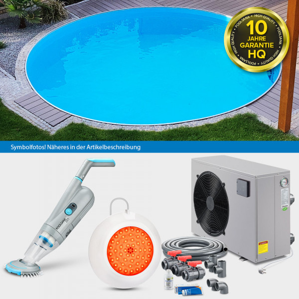 Rundpool PS HQ 4,50x1,20m | Alu-Handlauf | Folie 1 mm | LAGOON-Set PLUS | Teil-/Kompletteinbau