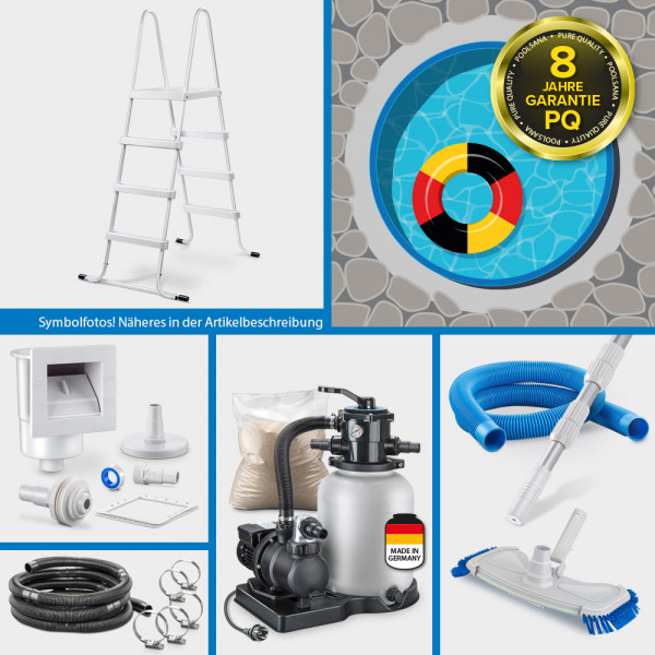 Stahlwand-Rundpool POOLSANA PQ 4,00 x 1,20 m PURE-Set | Freiaufstellung/Teileinbau
