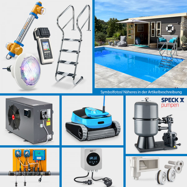 ALL-IN Aktions-Poolset: POOLSANA Rechteckpool 8,00 x 4,00 x 1,50 m | Folie blau 1,00 mm