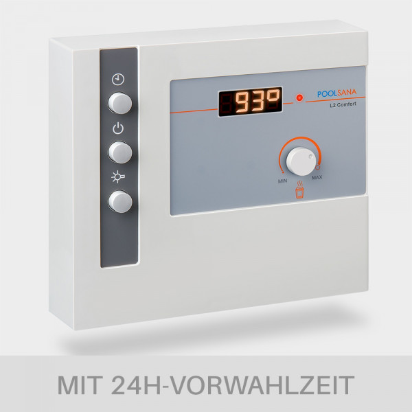 Saunasteuerung POOLSANA L2 Comfort mit digitaler Temperaturregelung und 24h-Vorwahlzeit