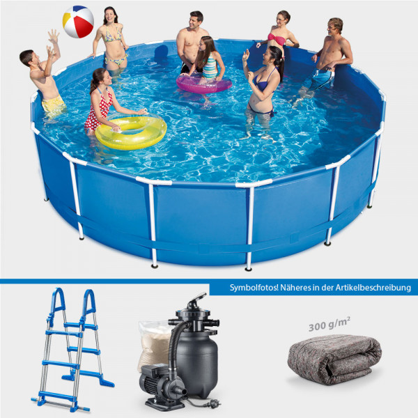 Frame Pool POLE Rund 366 x 91 cm PROTECT PLUS-Set