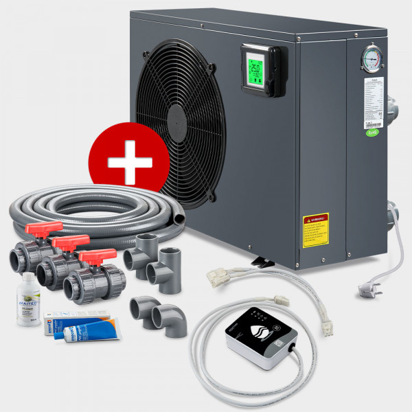 Poolheizung Wärmepumpe POOLSANA PRIME 5 + Anschluss-Set 50 mm + Wi-Fi Modul