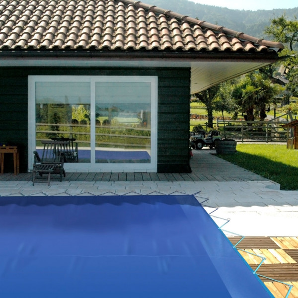 Sonderposten: Ganzjahres-Poolabdeckung POLAR PURE | 8-Formbecken 6,25 x 3,60 m | Anthrazit/Schwarz