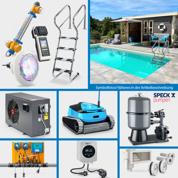 ALL-IN Aktions-Poolset: POOLSANA Rechteckpool 8,00 x 4,00 x 1,50 m | Folie sand 0,8 mm