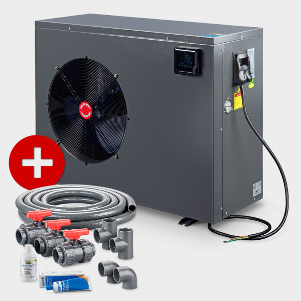 Schwimmbad Full-Inverter-Wärmepumpe POOLSANA InverPRO 21 + Anschluss-Set 50 mm