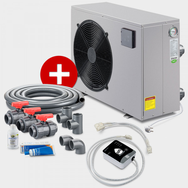 Poolheizung Wärmepumpe POOLSANA PROMO NEXT 5 + Anschluss-Set 50 mm + Wi-Fi Modul