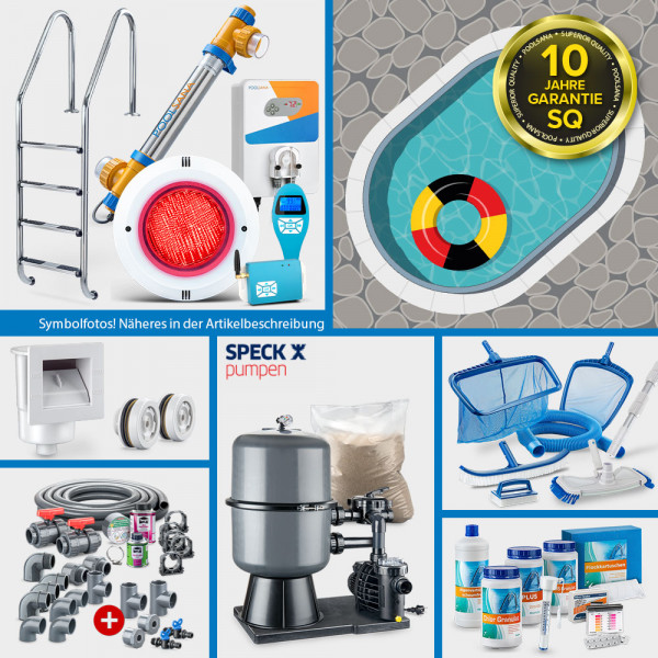 Ovalpool PS SQ 5,25 x 3,20 x 1,50 m | Alu-Handlauf | 4D-Folie anthrazit 0,9 mm | PERFECT-Set