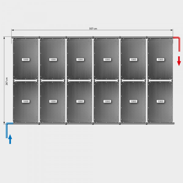 Pool-Solarheizung POOLSANA OKU Set 24a | Schrägdachmontage