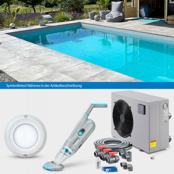 POOLSANA Rechteckpool 5,00 x 3,00 x 1,50 m | Folie grau 0,8 mm | LAGOON-Set PLUS