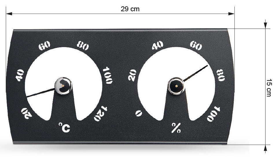 Abmessungen Sauna Klimamesser