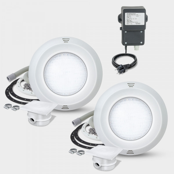 2er-Set LED-UWS POOLSANA PURE PAR56 20W weiß
