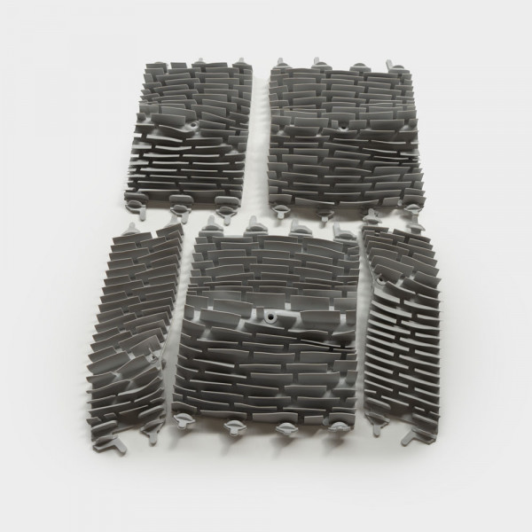 PVC-Bürsten, 5 Stück im Set für Warrior 4.0 / Warrior Next / Phantom Plus (Hellgrau)