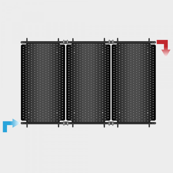 HelioPool Absorber-Set 1 x 3 senkrecht für Pools bis 12 m² | Inkl. Flachdach-Befestigung