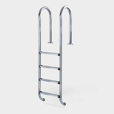 PoolLeiter Edelstahl PURE eng ausladend 4stufig