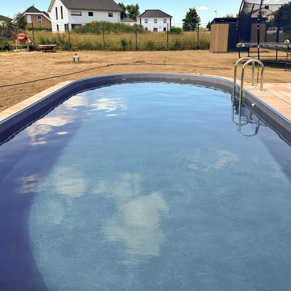 Aluwand-Ovalpool PS SQ 7,00 x 3,50 x 1,50 m | Alu-Handlauf | 4D-Folie 0,9 mm Anthrazit | PERFECT-Set