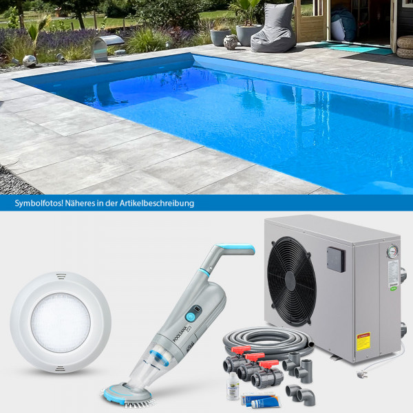 POOLSANA Rechteckpool 5,00 x 3,00 x 1,50 m | Folie blau 0,8 mm | LAGOON-Set PLUS