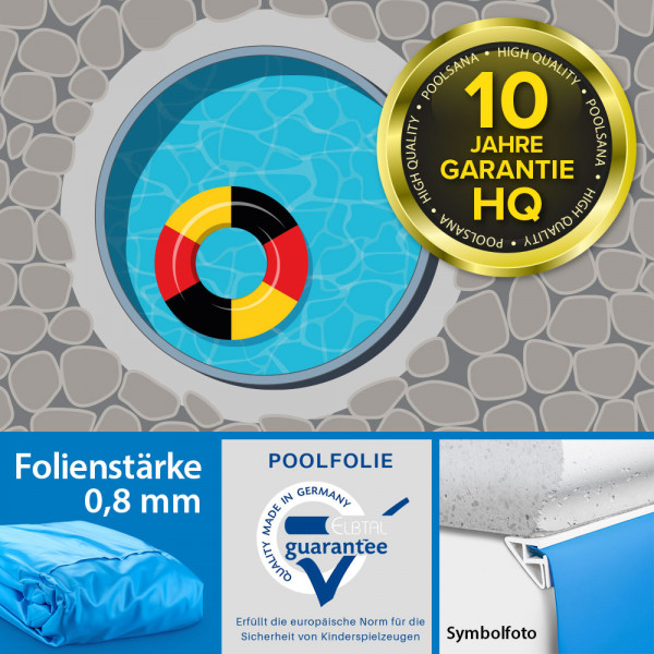 Einzelbecken Stahlwand-Rundpool POOLSANA HQ 3,50 x 1,20 m mit Undercover-Handlauf