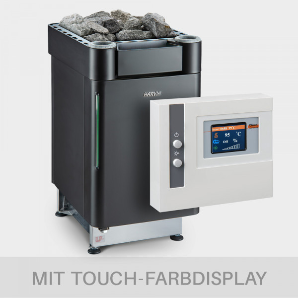 Kombiofen-Set Harvia Senator Combi 9kW 400V BLACK EDITION + Steuerung ClimaLUX Touch