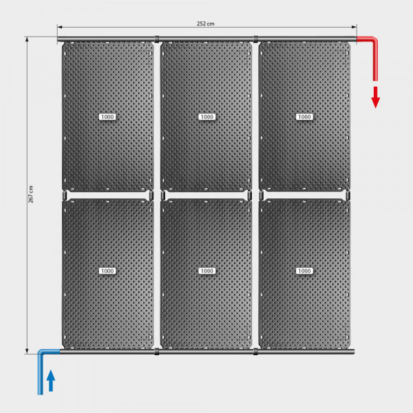 Pool-Solarheizung POOLSANA OKU Set 12 | Flachdachmontage