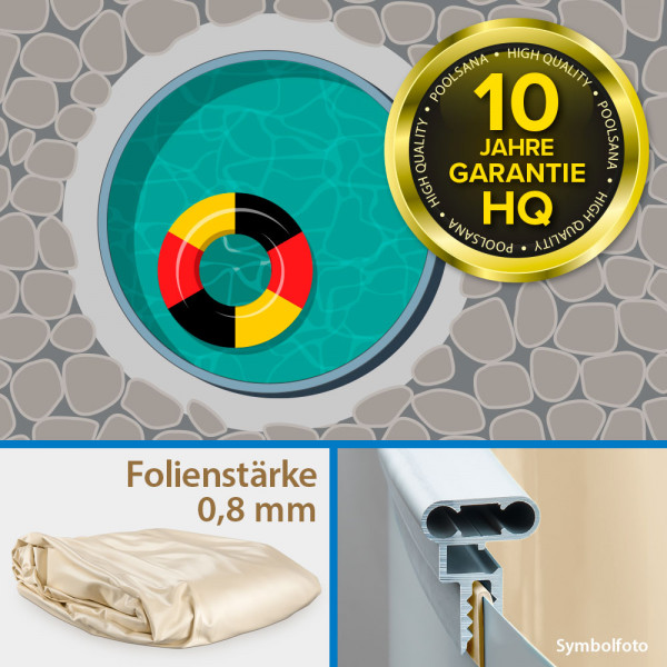 Einzelbecken Rundpool PS HQ 4,50 x 1,20 m mit Alu-Wand und Alu-Kombihandlauf | Folie sand
