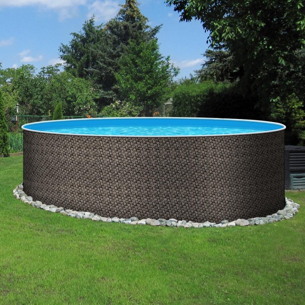 Einzelbecken Rundpool POOLSANA RATTAN 3,60 x 1,20 m Folie 0,5 mm