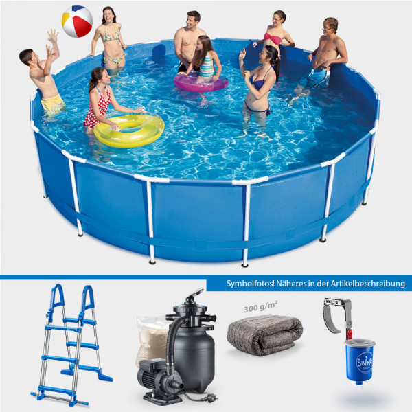Frame Pool POLE Rund 366 x 91 cm PROTECT PLUS-Set