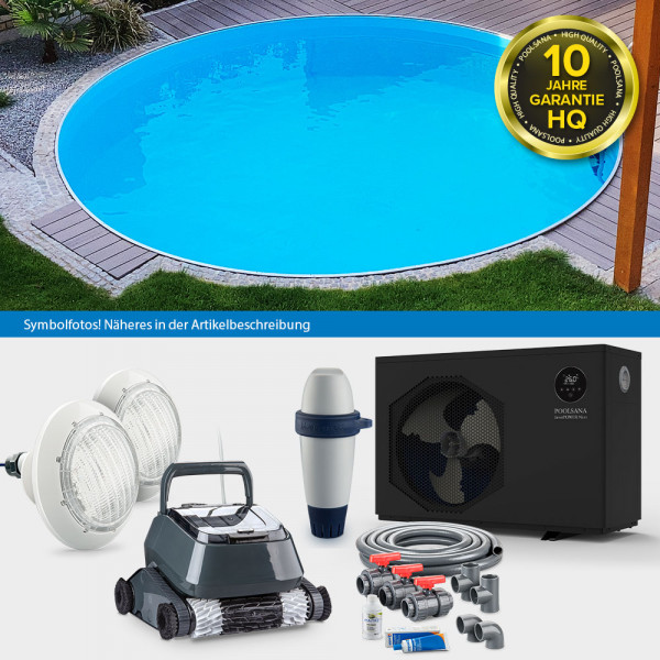 Rundpool PS HQ 5,00x1,50m | Alu-Handlauf | Folie 1 mm | LAGOON-Set PROFI | Teil-/Kompletteinbau