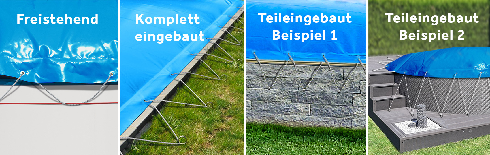 Bespannungspeispiele fuer verschiedene Einbauformen