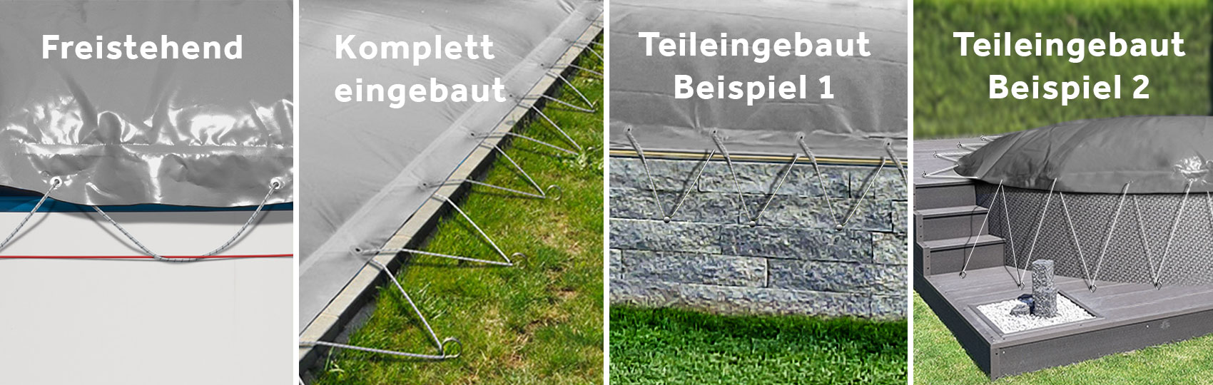 Bespannungspeispiele fuer verschiedene Einbauformen