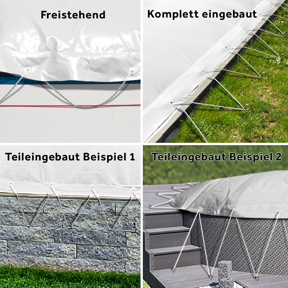 Bespannungspeispiele fuer verschiedene Einbauformen