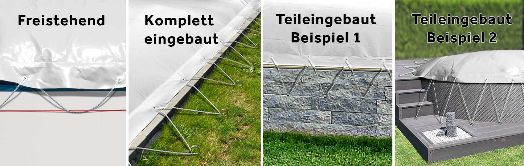 Bespannungspeispiele fuer verschiedene Einbauformen