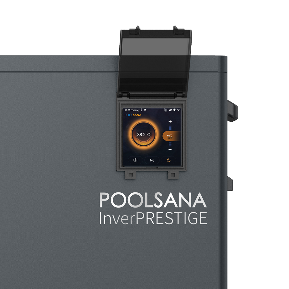 Displayanzeige der Inverterwärmepumpe InverPRESTIGE