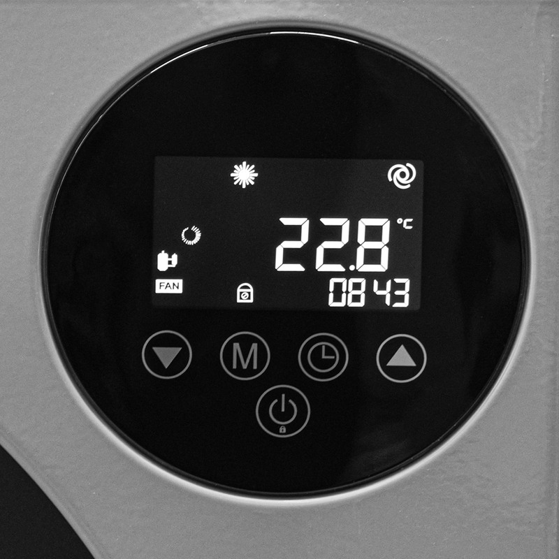 Displayanzeige der Inverterwärmepumpe InverPRIME Green