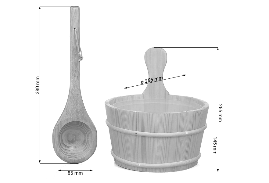 Abmessungen Saunakelle und Saunakelle