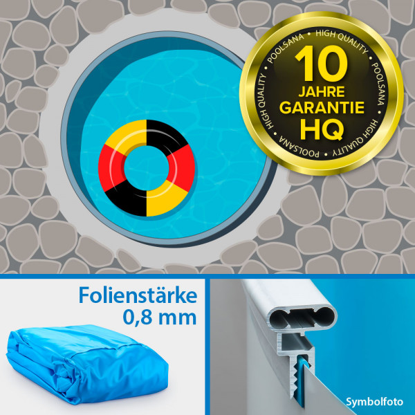 Einzelbecken Rundpool PS HQ 4,50 x 1,20 m mit Alu-Wand und Alu-Kombihandlauf | Folie blau