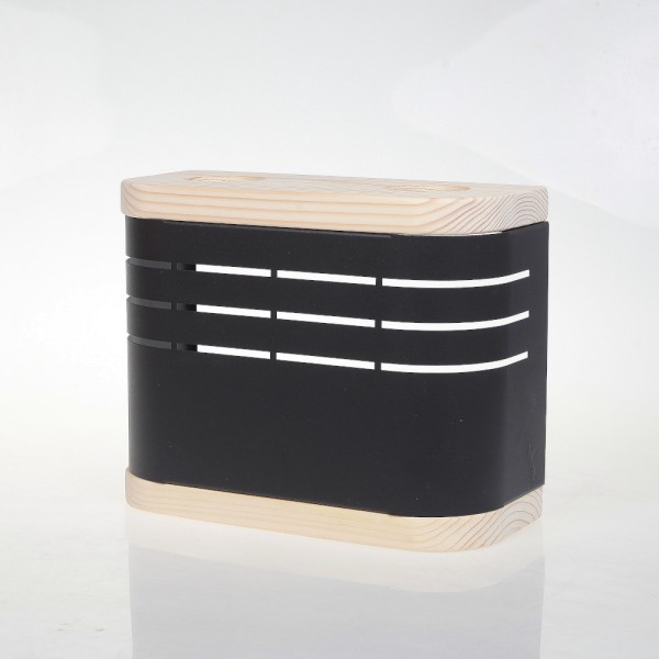 Design-Saunablendschirm aus schwarz lackiertem Edelstahl