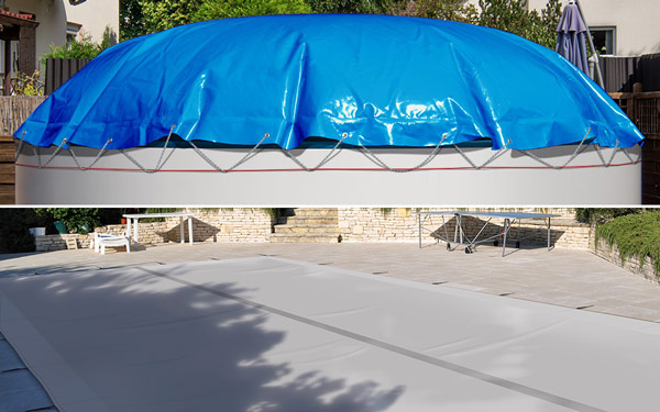 Sommer Runde Schwimmbad Abdeckung Poolplane Poolabdeckung Abdeckplane Pool Blau 
