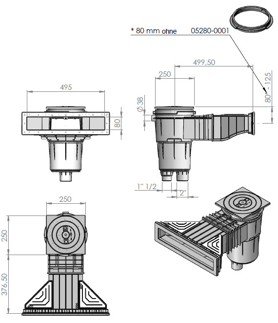 Abmessungen 17-5 Slim Skimmer