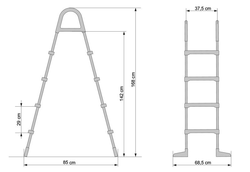 Abmessungen Pool-Leiter