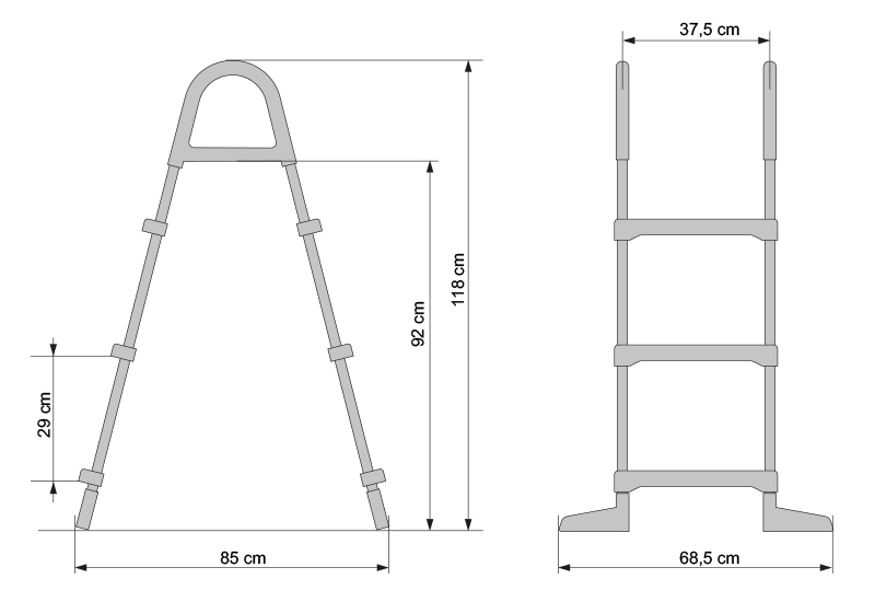 Abmessungen Pool-Leiter