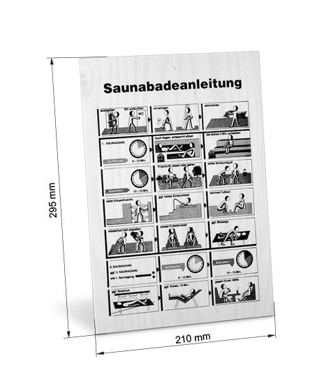 Abmessungen Sauna Baderegeltafel Holz